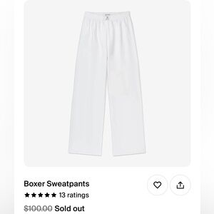 NEW Parke XS White Boxer Sweatpants